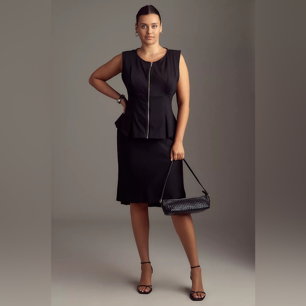 NWT Size M - Pilcro 100% Cotton Zip-Front Peplum Top (NWT US$ 78) - Picture 6 of 16
